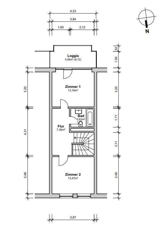 Maisonette-Wohnung mit 3 Zimmern und zwei Südbalkonen auf ca. 82 m² Wohnfläche in zentraler Lage in Rissen – Hamburg – Vorschaubild 3