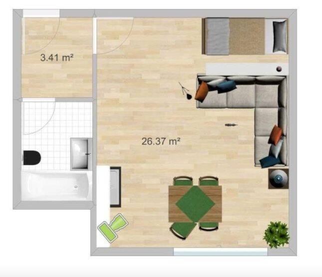 Schöne Einzimmerwohnung