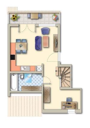++ Traummaisonette im sanierten Erstbezug mit Balkon, Dachterrasse, Wohnküche, Parkettfußboden, 2 Bäder, Abstellraum, Außenstellplatz ++ – 9306 Rochlitz – Vorschaubild 3