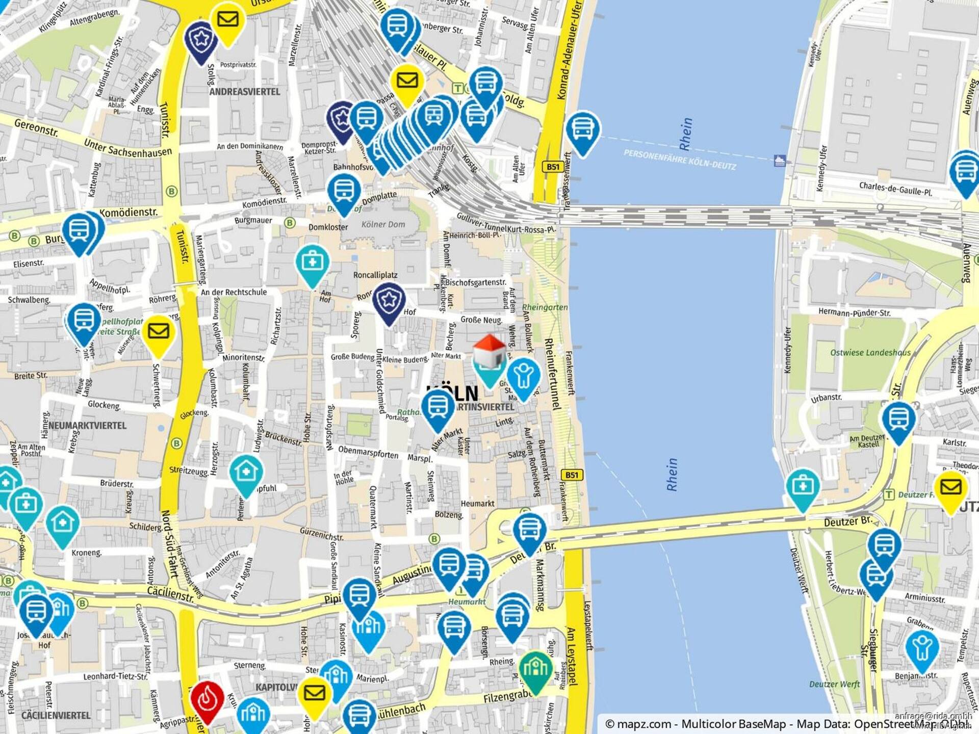 Etagenwohnung in 50667 Köln / Altstadt-Nord mit 50 m² kaufen