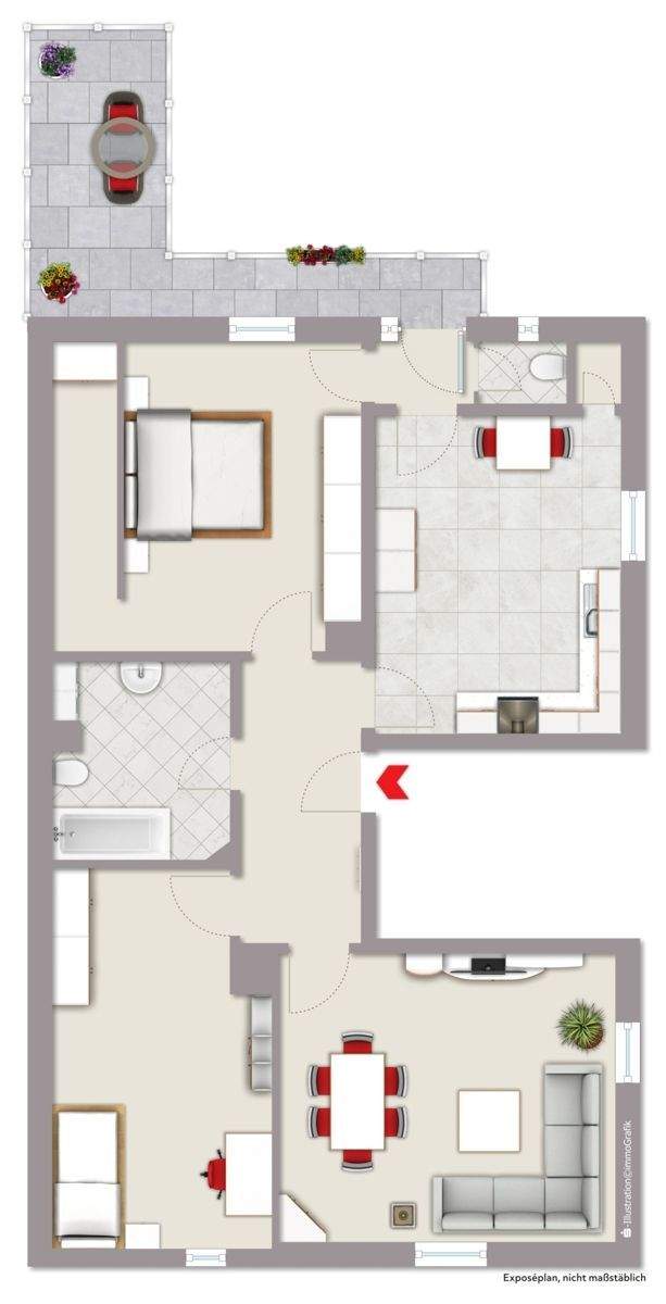 Vermietete 3-Zimmer-Wohnung (OG) in Karlsruhe-Knielingen – Karlsruhe – Vorschaubild 6
