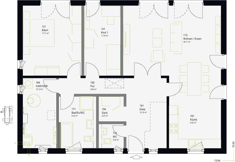 Komfort auf einer Ebene! ?? Bungalow "ComfortStyle 11.01 W" in Eschweiler bauen ??? – Eschweiler – Vorschaubild 4