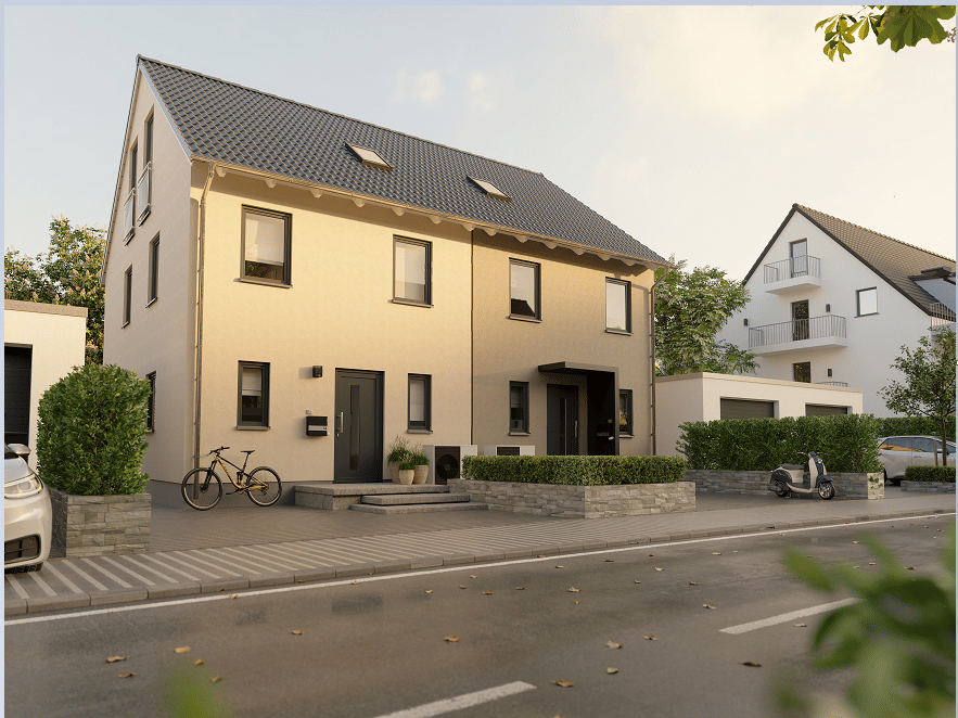 Friedberg: Neubau Doppelhaushälfte KFW 55 in traumhafter Feldrandlage – Friedberg – Bild 1 von 8