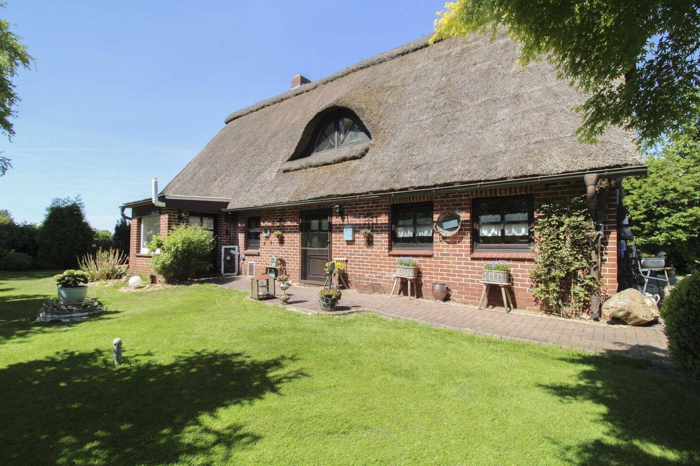 Reetdachidylle in ruhiger Feldrandlage von Wischhafen - Landhaus mit Ferienwohnung – Wischhafen – Vorschaubild 2