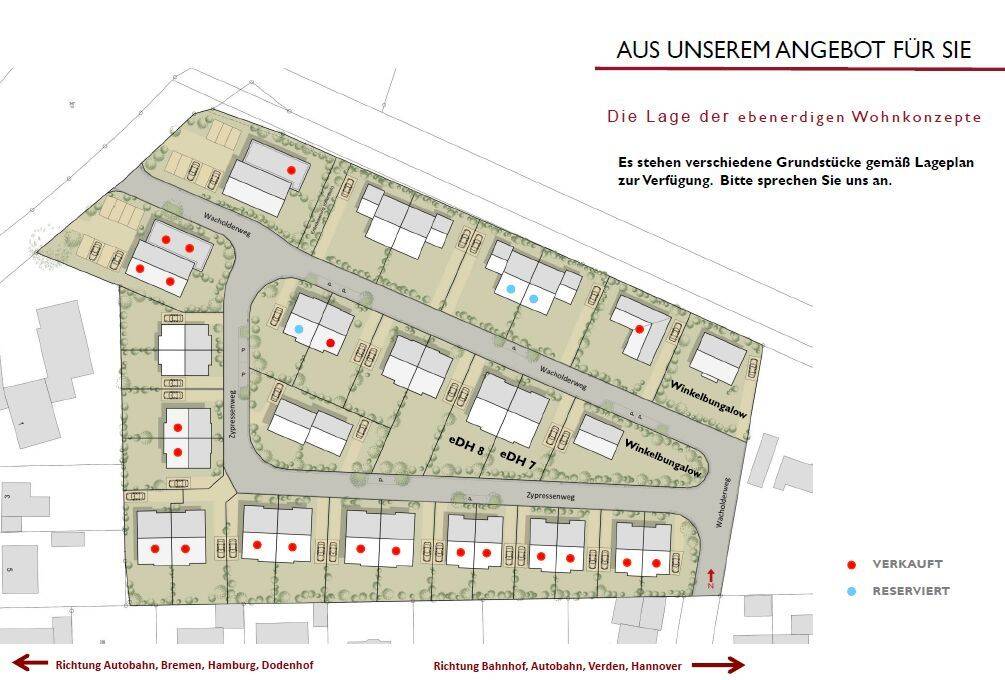 Willkommen im Wacholderweg I Freistehende Bungalowvarianten, 3 - 4 Zimmer, ca. 100 - 120 m² in begehrter Wohnlage – Langwedel – Vorschaubild 2