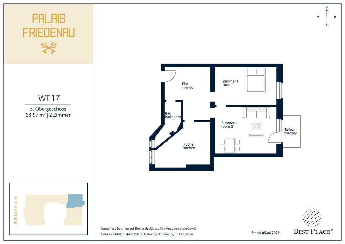 Im schönen Friedenau: 2-Zimmer-Gründerzeit-Traum mit Balkon - PROVISIONSFREI – Berlin – Vorschaubild 2