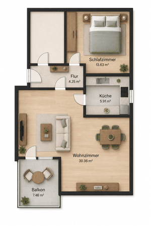 gefragte Wohnlage, Bad mit Fenster, und Stellplatz – 9224 Chemnitz – Vorschaubild 2