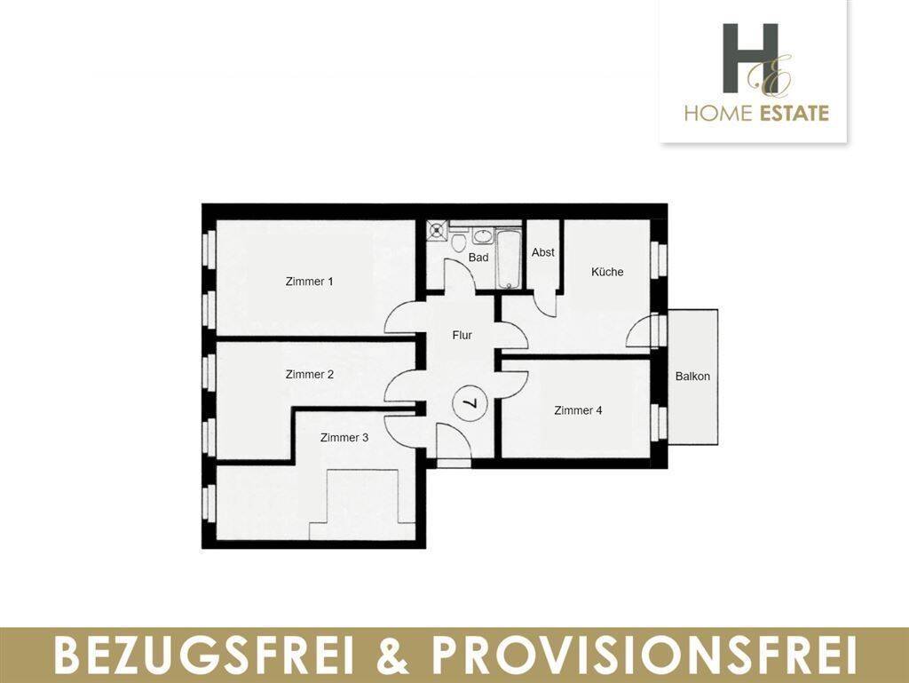 Bezugsfreie 4 Zimmer & Küche & Bad & Provisionsfrei – Leipzig – Vorschaubild 2