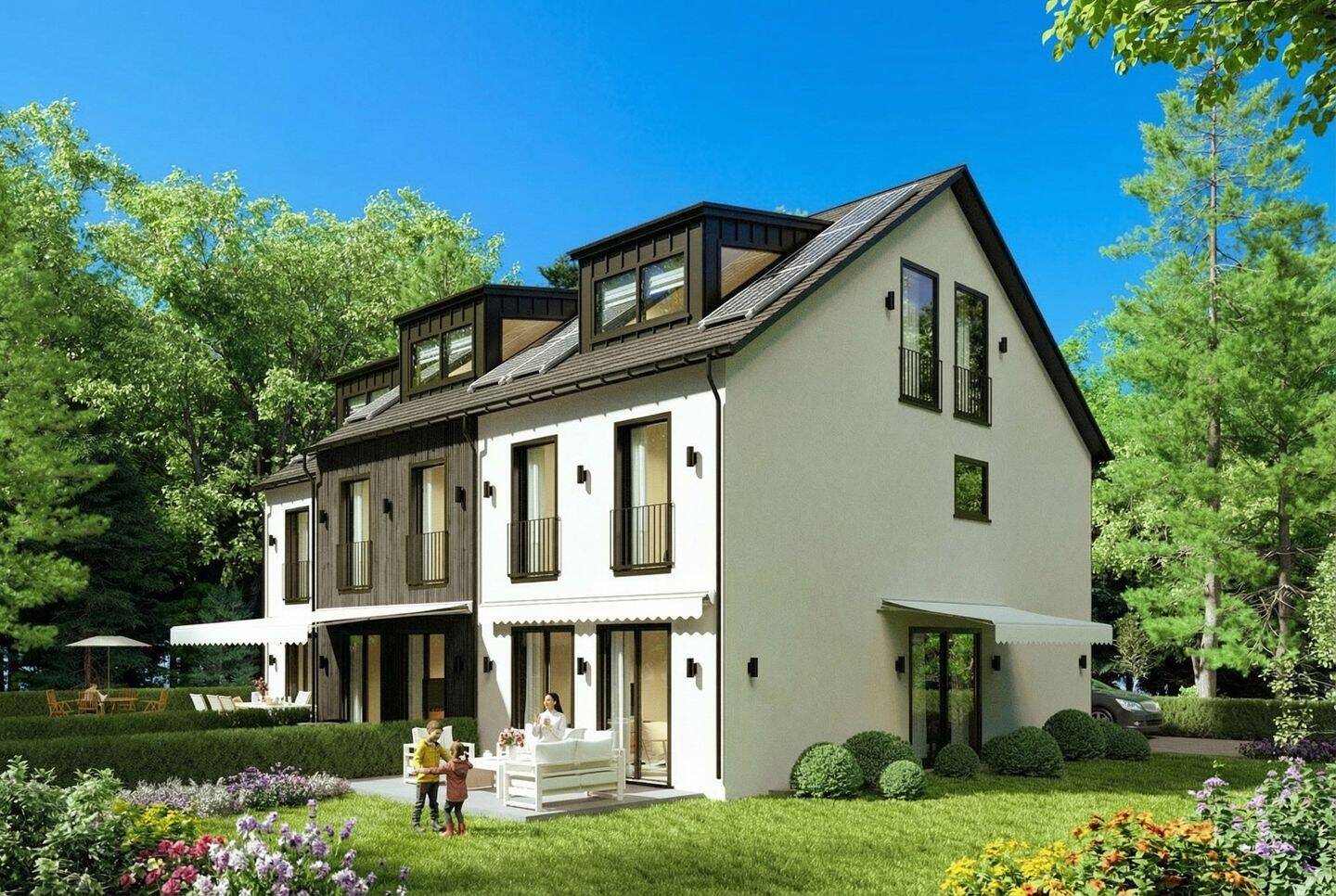 Neubau-Reiheneckhaus mit 6 Zimmern & Südgarten in ruhiger 30er-Zone, Top-Anbindung, nahe BMW-Viertel – München – Bild 1 von 9