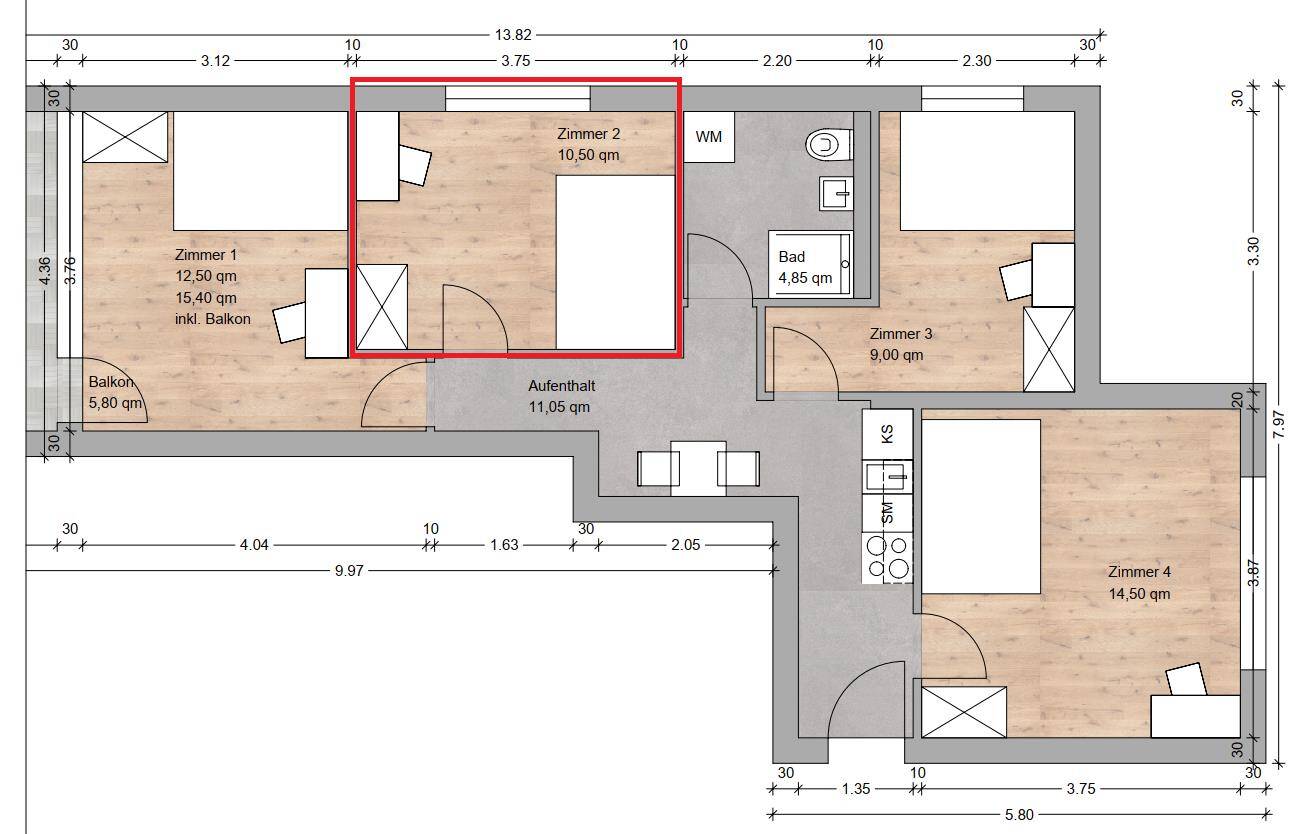 neu renoviertes & möbliertes WG Zimmer in Nürnberg
