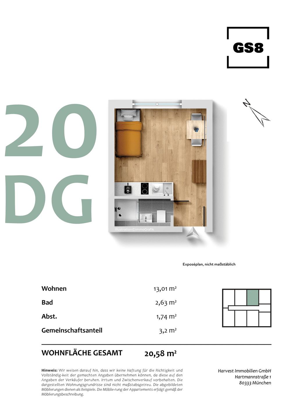 Neubau-Studentenappartement im Dachgeschoss ++ attraktive Kapitalanlage ++ – München – Vorschaubild 3