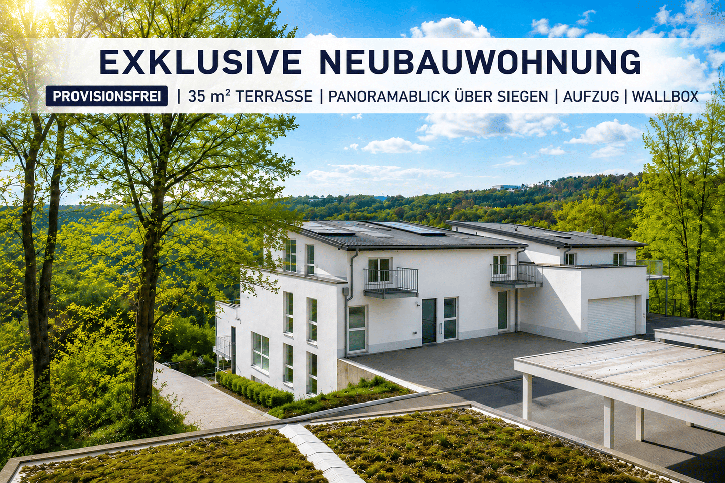 Exklusive Neubauwohnung in Weidenau | 35 m² Terrasse | Panoramablick | Aufzug – Siegen – Bild 1 von 9