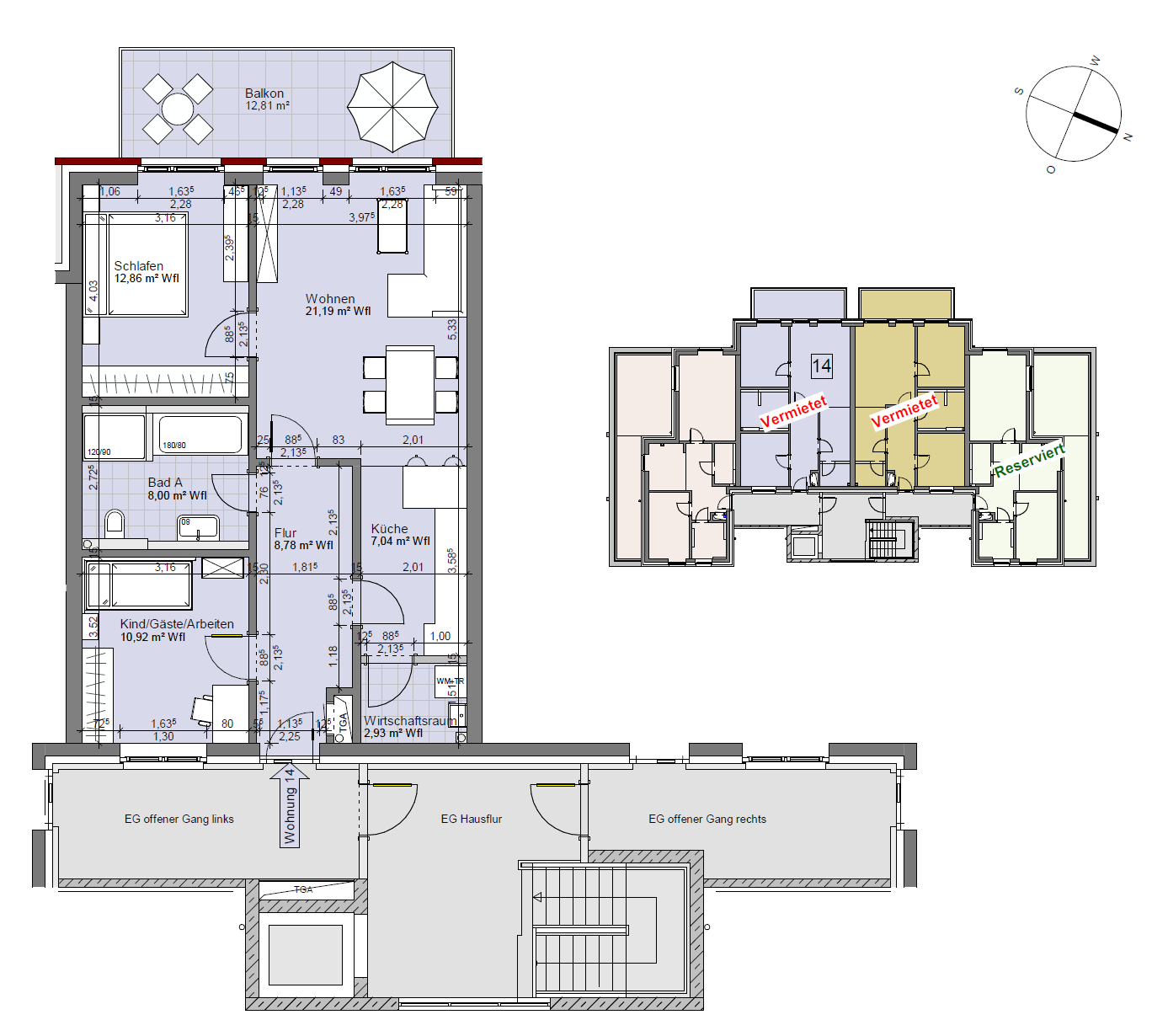 3- Raumwohnung zu vermieten