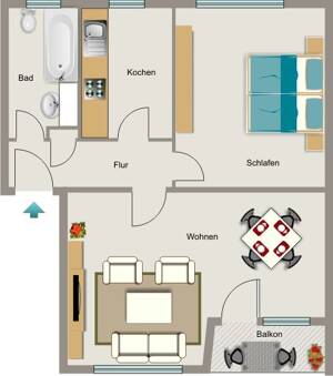 Demnächst frei! 2-Zimmer-Wohnung in Gelsenkirchen Resse – 45892 Gelsenkirchen – Vorschaubild 2