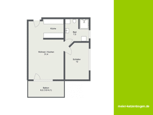 Moderne 2-Zimmerwohnung mit Küche, Balkon und Tiefgarage in Mailing – 85055 Ingolstadt – Vorschaubild 8