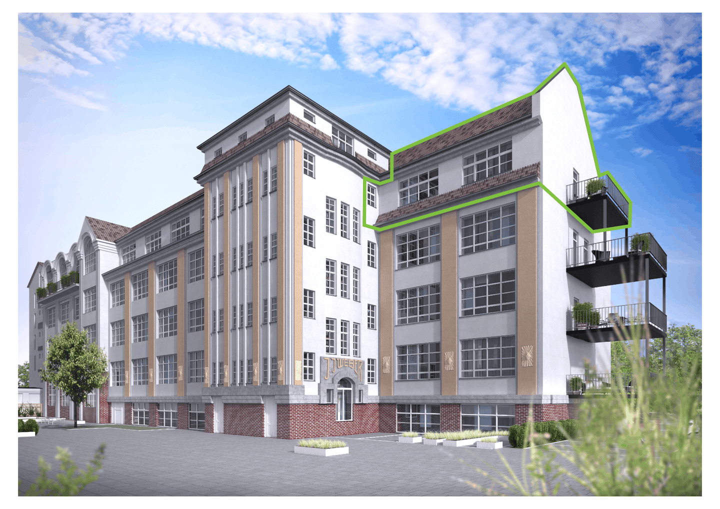 EIGENNUTZER AUFGEPASST: FREIE MAISONETTE-4-RAUM-WOHNUNG IM GRAFISCHEN HOF MIT DACHTERASSE UND BALKON – Leipzig – Vorschaubild 2
