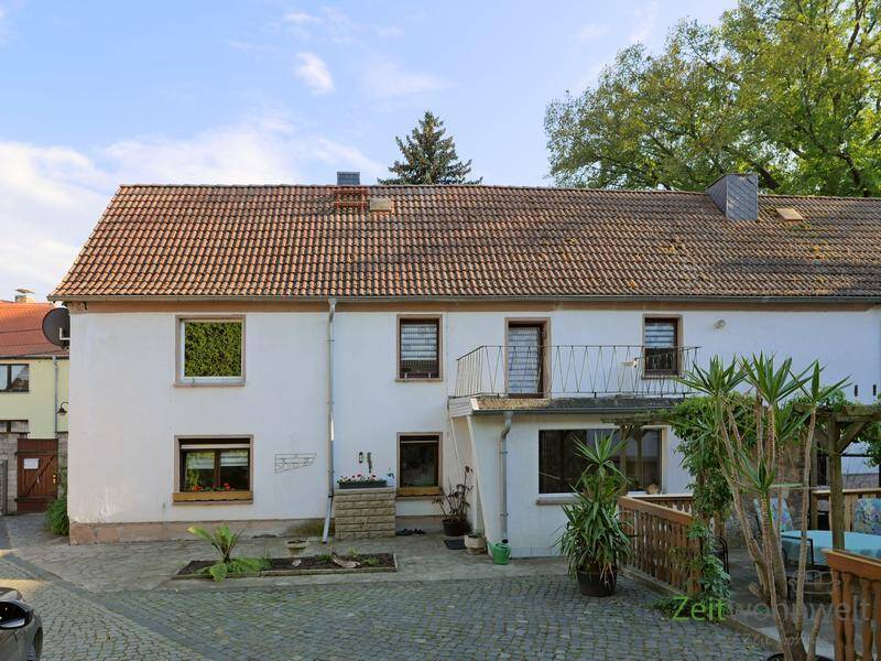 (EF1149_M) Halle: Gröst, möbliertes Wohnhaus mit Hof und Terrasse südlich von Halle im Saalekreis, Service inkl