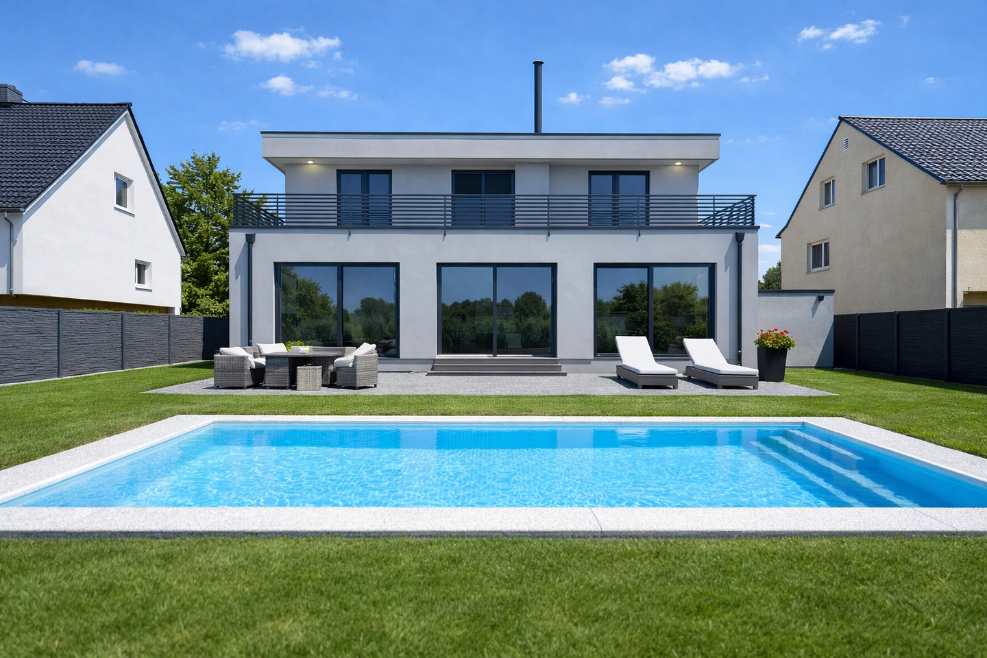 Provisionsfreie Exklusive Neubau-Villa in einzigartiger Naturlage mit Poolhaus – Berlin – Bild 1 von 9