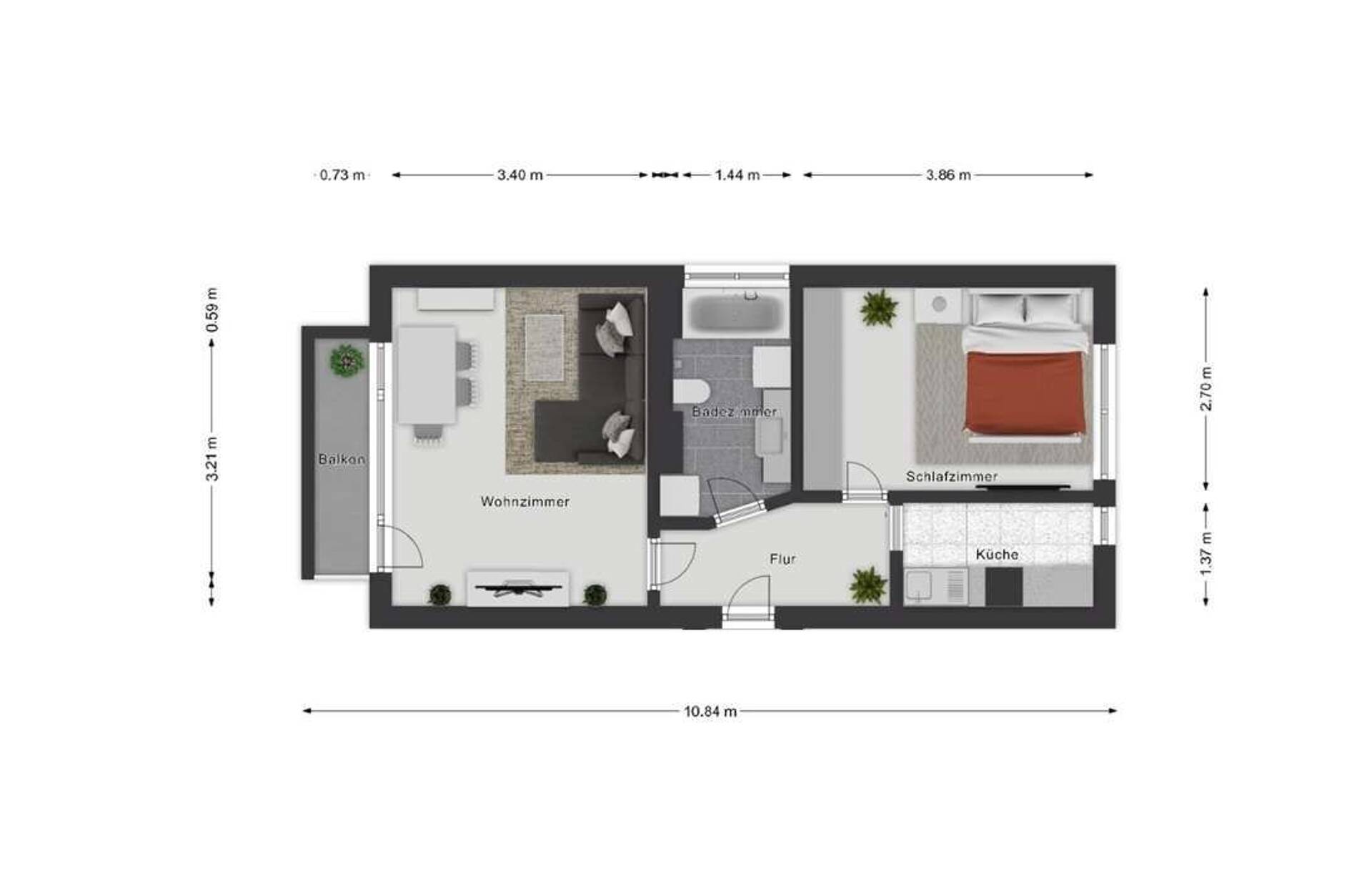 Erdgeschosswohnung in 63067 Offenbach am Main mit 55 m² kaufen