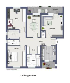 Großzügige 4-Zimmer-Wohnung mit zwei Balkonen im Süden Münsters – 48153 Münster – Vorschaubild 2