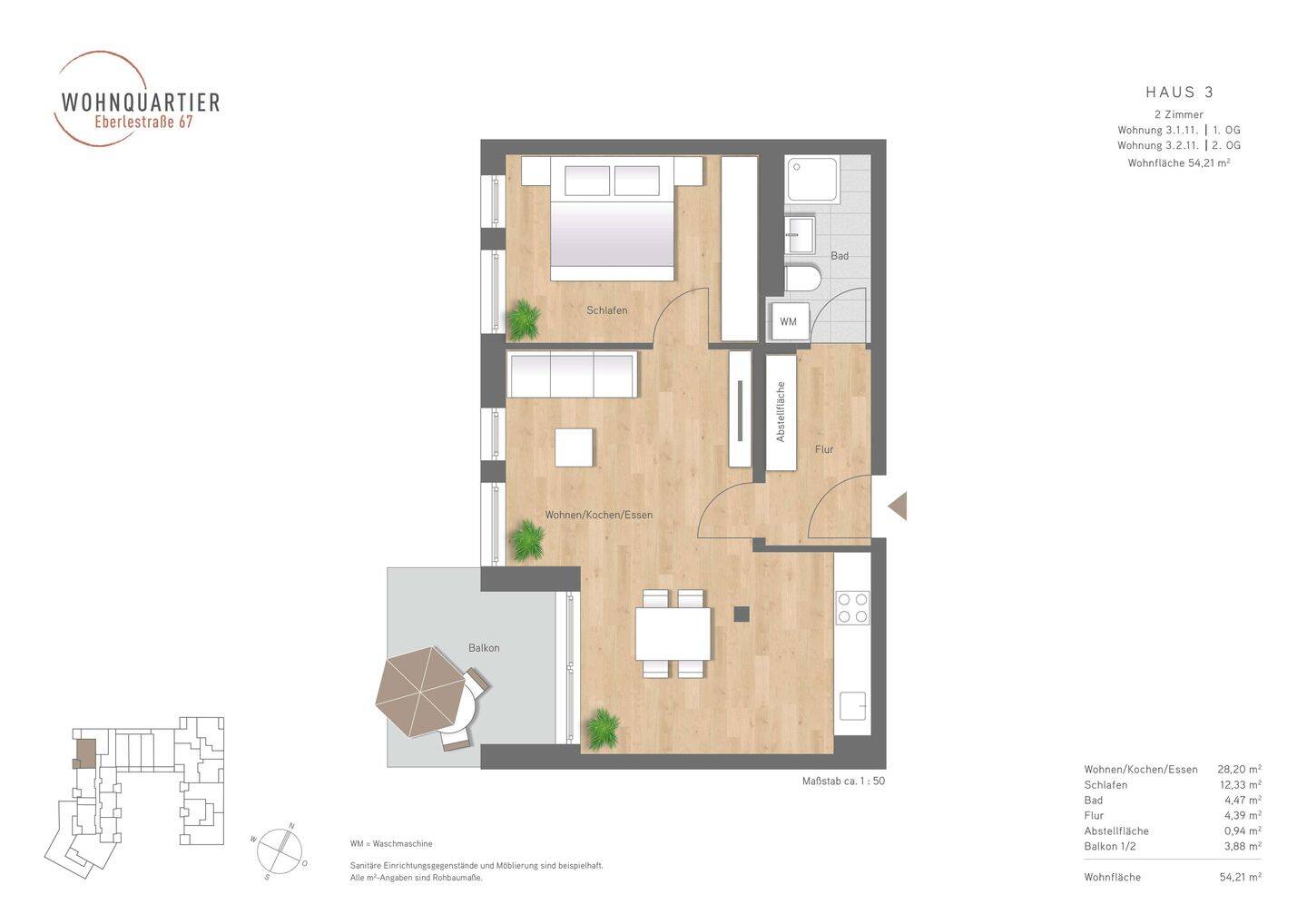 MODERNE 2 - ZIMMER-WOHNUNG IN AUGSBURG / PFERSEE – Augsburg – Vorschaubild 2