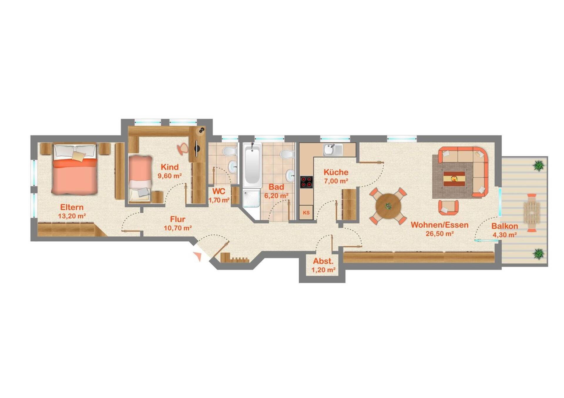 Etagenwohnung in 54516 Wittlich mit 80 m² kaufen