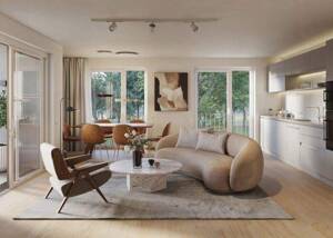 Stilvoller Neubau direkt am Kurpark: 3-Zimmer-Erdgeschoss-Wohnung mit Loggia & Blick ins Grüne