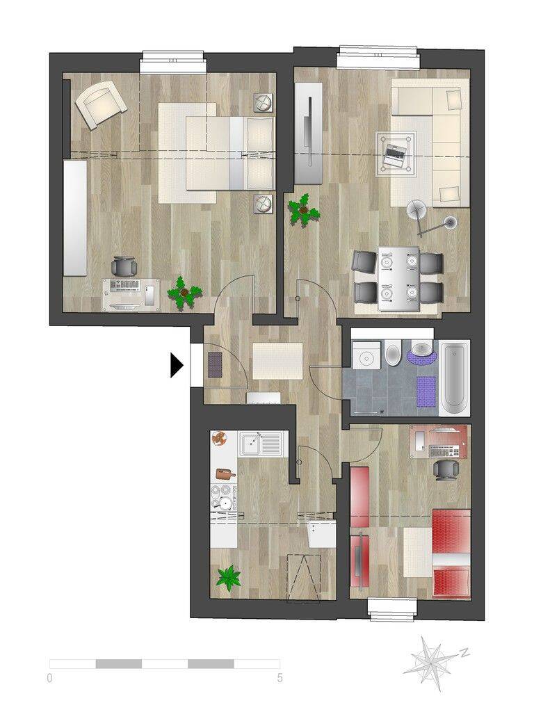 3-Raum-Dachgeschosswohnung mit Badewanne – Chemnitz – Vorschaubild 7