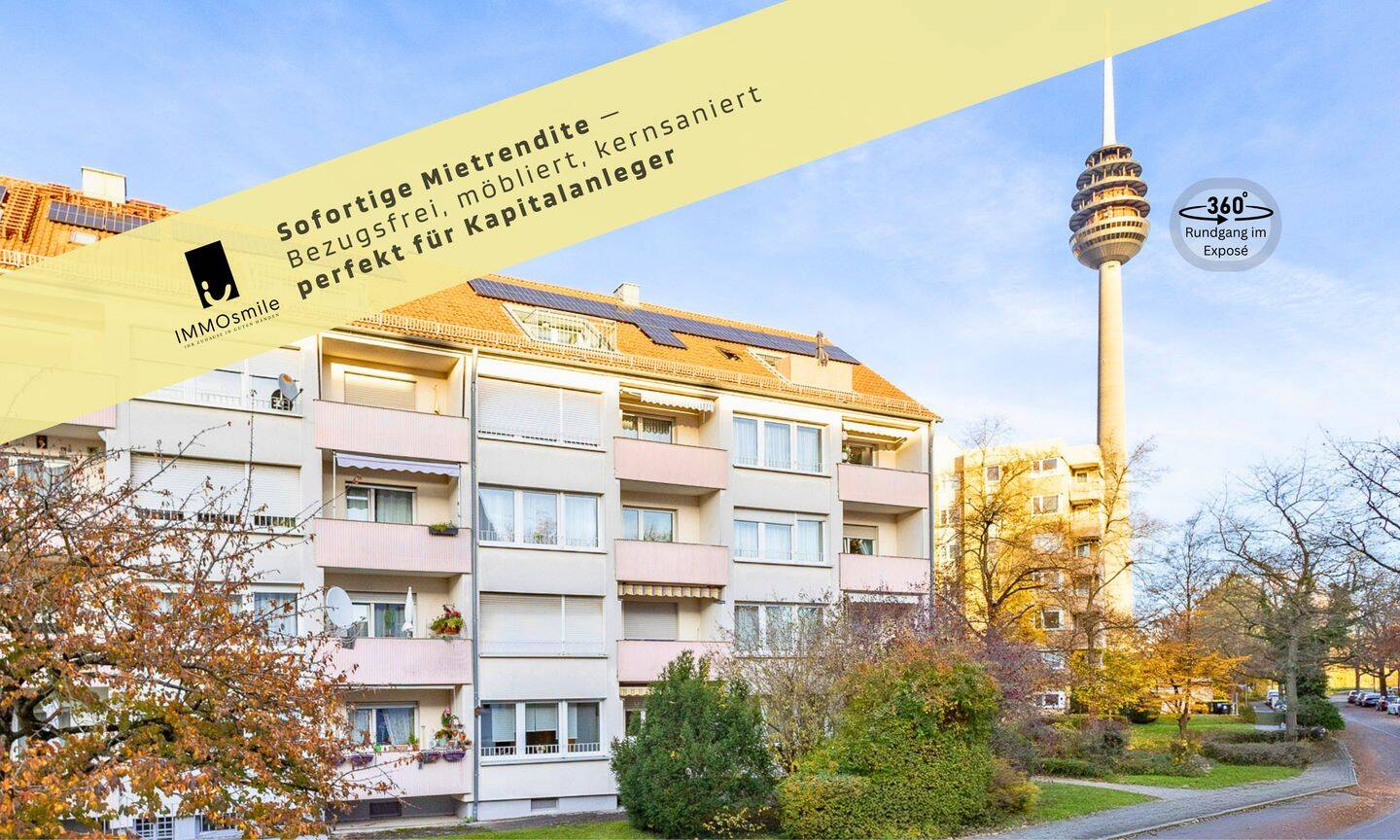 Kapitalanlage am Fernsehturm - Sanierte & möblierte 2-Zi.-Wohnung mit Loggia, sofort vermietbar