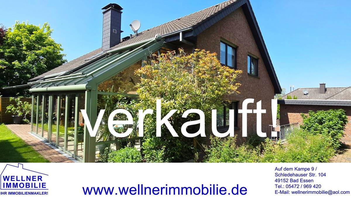 VERKAUFT!! IN FAMILIENFREUNDLICHER, ZENTRUMSNAHER LAGE! Solides Wohnhaus mit Einliegerwohnung und Doppelgarage in Bad Essen – 49152 Bad Essen – Bild 1 von 9