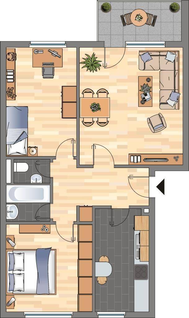 3-Zimmer-Wohnung in Wolfsburg Vorsfelde – Wolfsburg – Vorschaubild 2