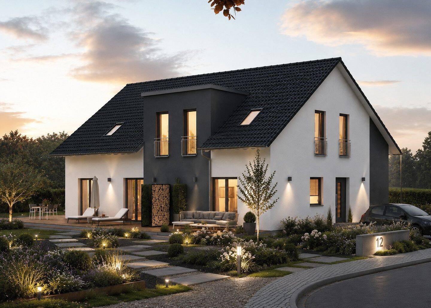 Architektenhaus mit Wohlfühlgarten - modernes Zweifamilienhaus in sonniger Lage – Oberteuringen – Vorschaubild 2