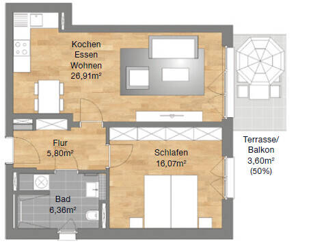 Helle und moderne Wohnung mit Balkon - barrierefrei – Nürnberg – Vorschaubild 8