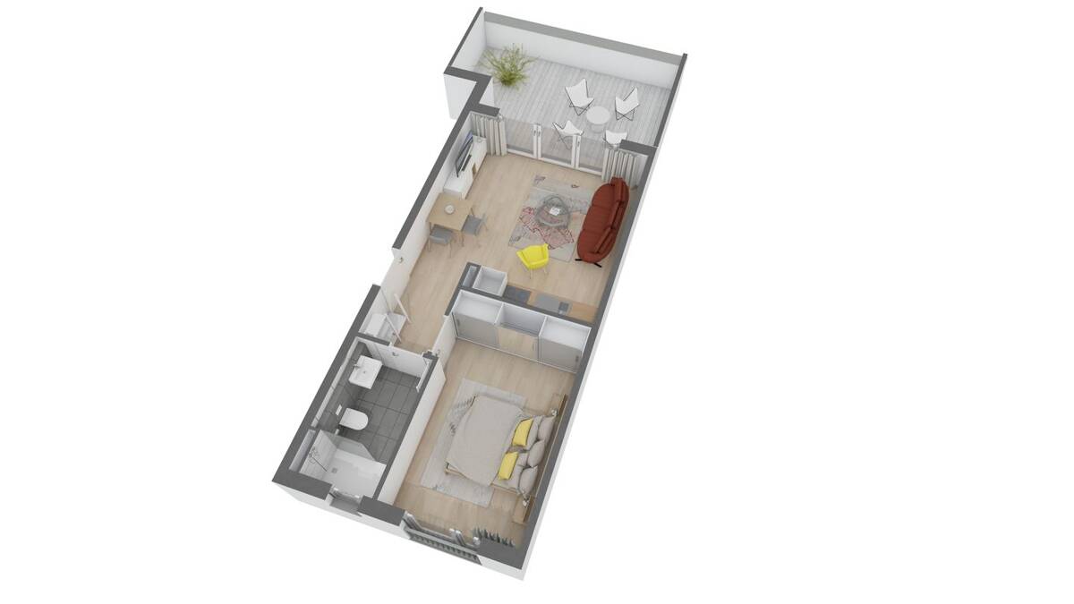 Attraktive 2,5-Zimmer-Wohnung im DG mit Dachterrasse in S-Bahn-Nähe – 63073 Offenbach am Main – Bild 1 von 6