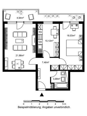 Schöne 2-Zimmer-Wohnung mit Balkon zu vermieten! – 60433 Frankfurt am Main – Vorschaubild 7