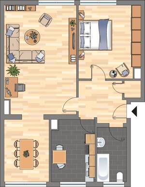 Ruck-Zuck inner City schöne 2-Zimmer-Wohnung mit großem Eßbereich in Duisburg-Kasslerfeld – 47059 Duisburg – Vorschaubild 2