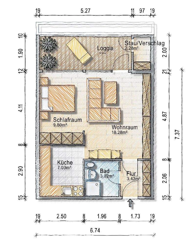 Citynah wohnen in Heidelberg, 49 m² mit perfekter Verkehrsanbindung, 1,5 Zimmer, sofort frei!