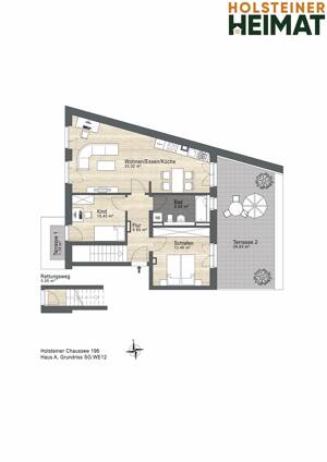 Neubau-Penthouse Wohnung mit Großer Terrasse – 22457 Hamburg – Vorschaubild 3