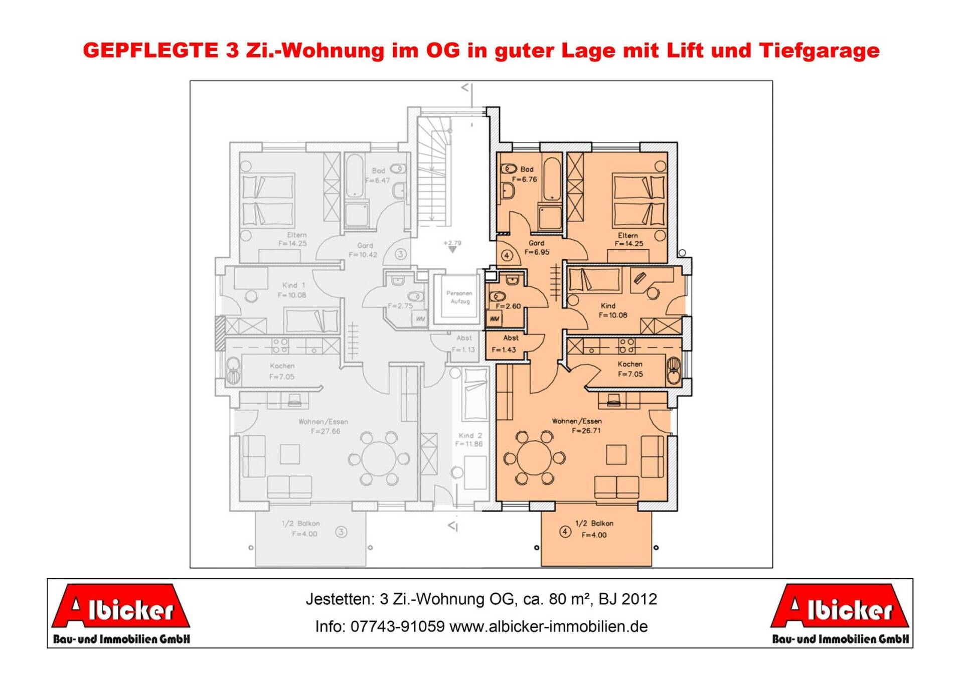 Etagenwohnung in 79798 Jestetten mit 80 m² kaufen