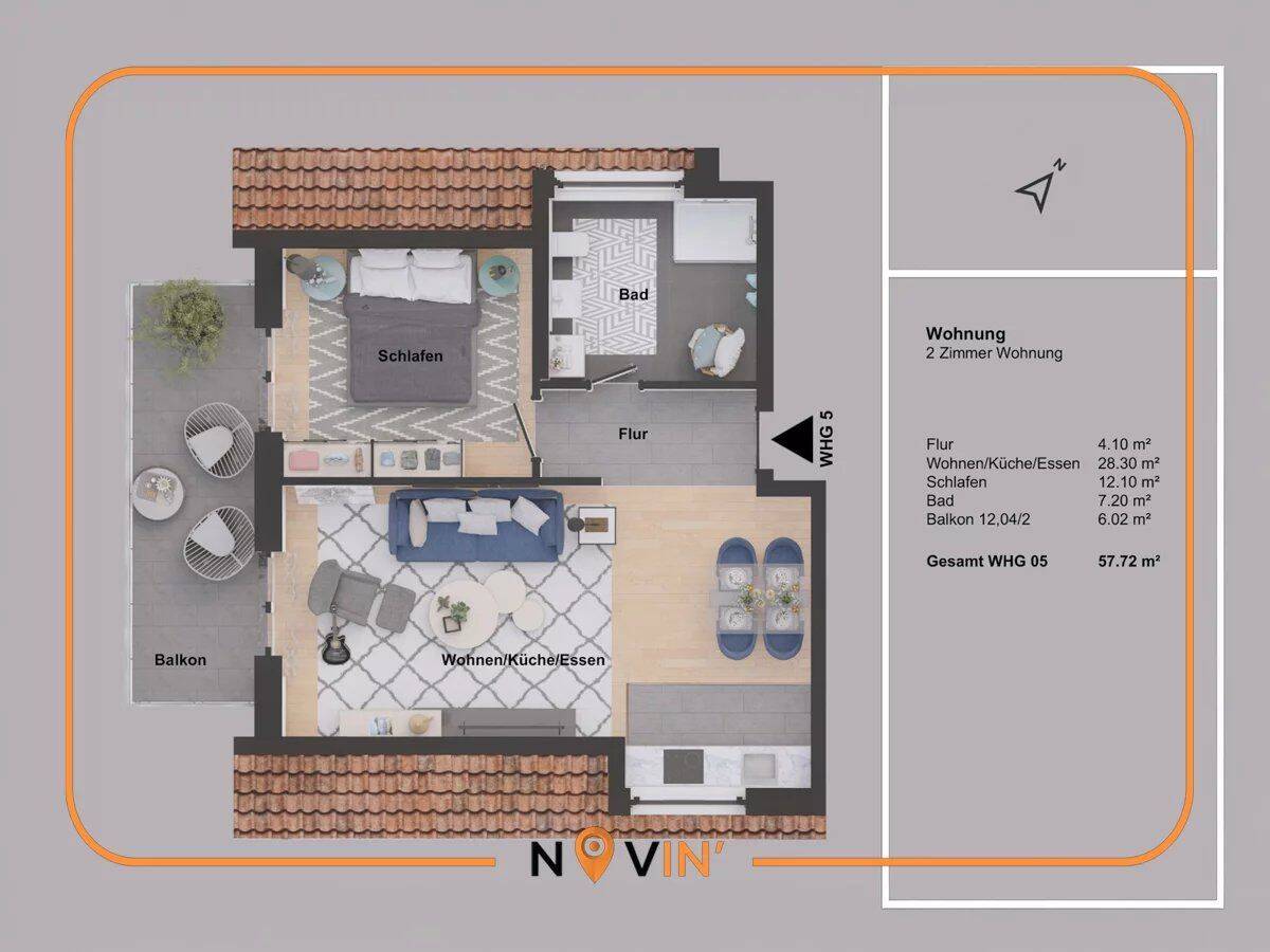 In unmittelbarer Naehe von Grevenmacher Neue 1 Schlafzimmer Wohnung mit Balkon – Wellen – Vorschaubild 2