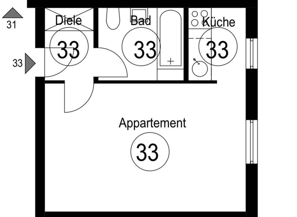 Bezugsfreie 1-Zimmer-Wohnung mit Gartenabteil und viel Potenzial – 81675 München – Bild 1 von 6