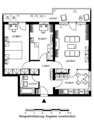 Modernisierte 3-Zimmer-Wohnung mit Balkon zu vermieten! – 60433 Frankfurt am Main – Vorschaubild 5