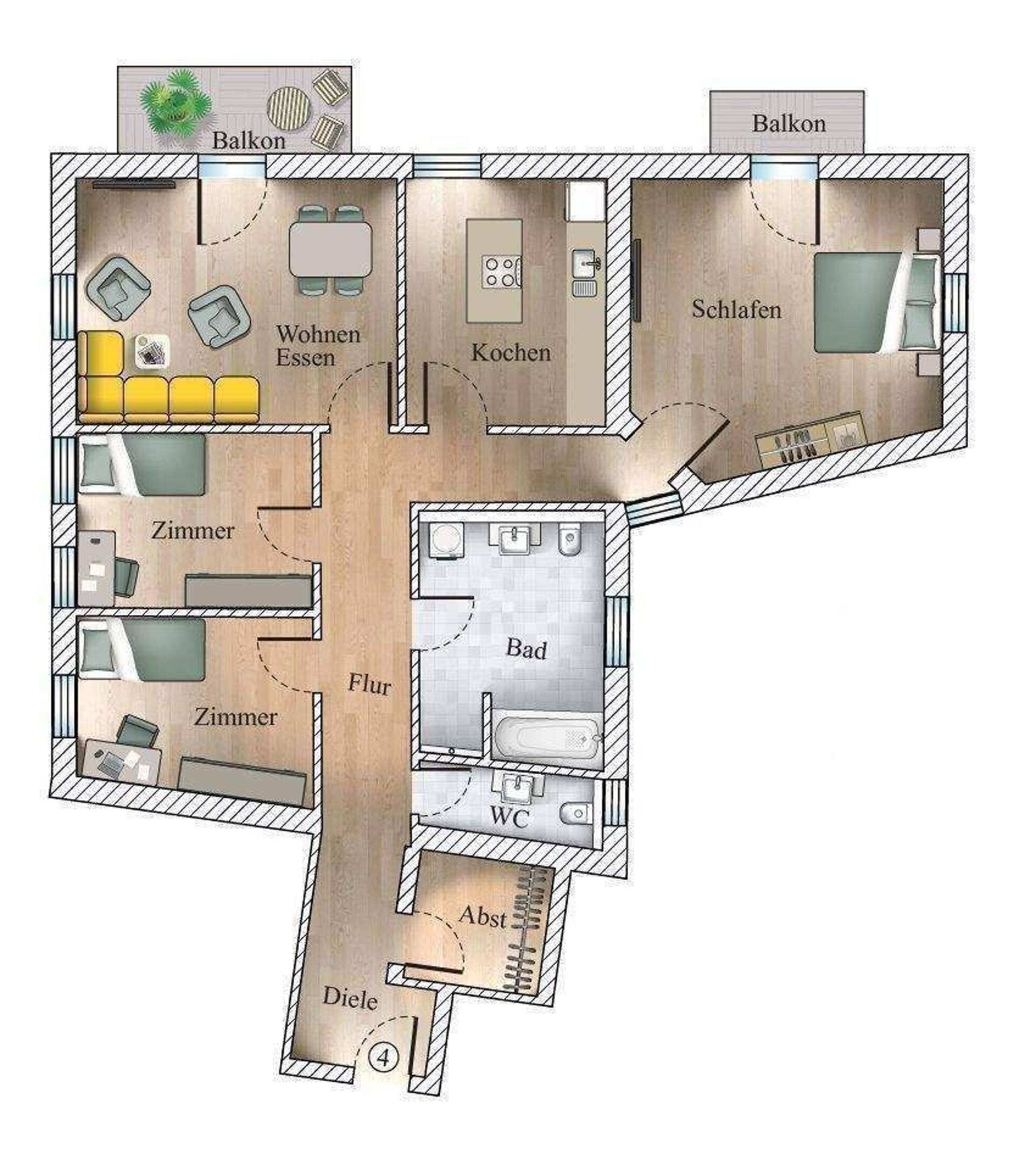 Etagenwohnung in 97688 Bad Kissingen mit 134 m² kaufen