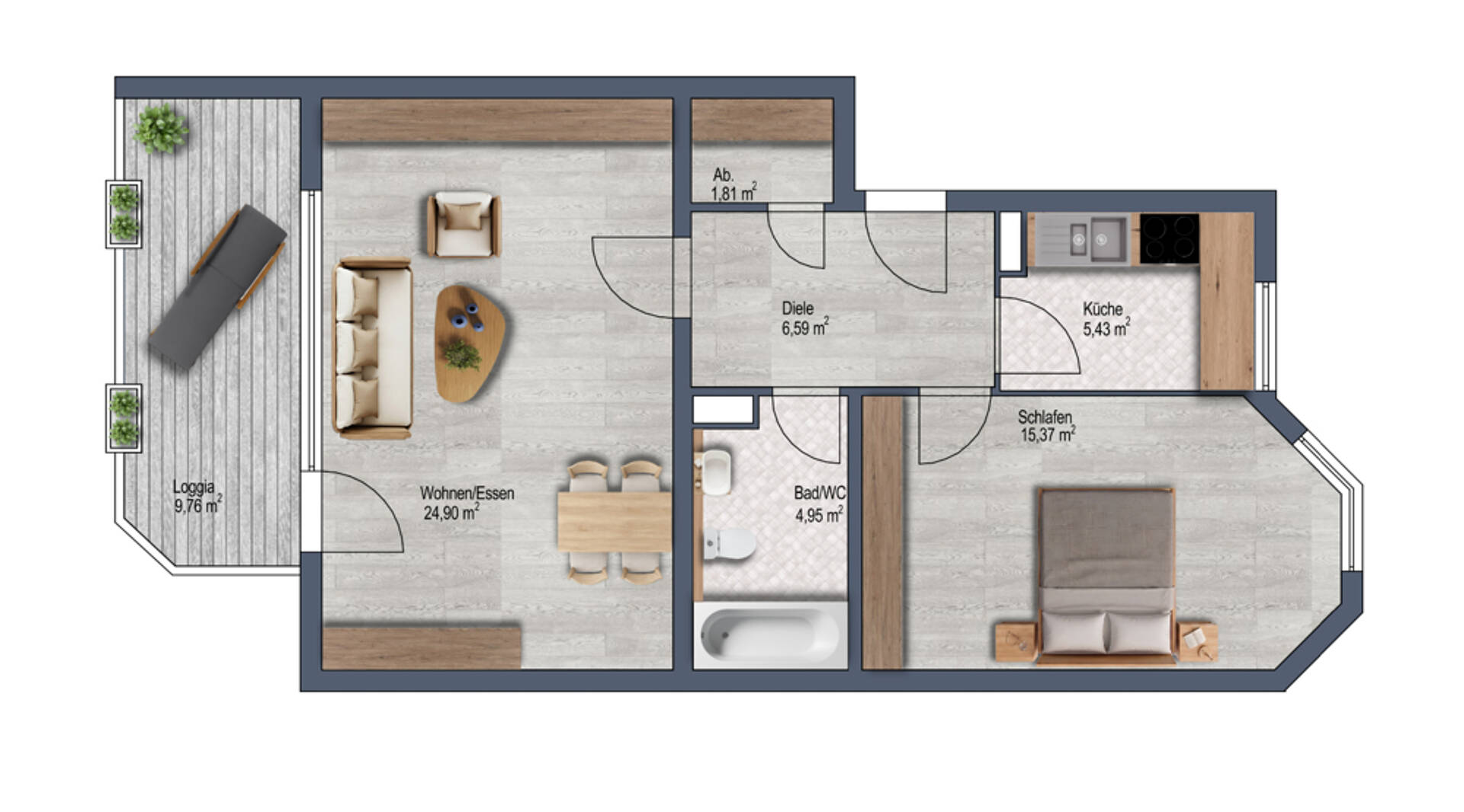 Etagenwohnung in 41239 Mönchengladbach mit 63,25 m² kaufen