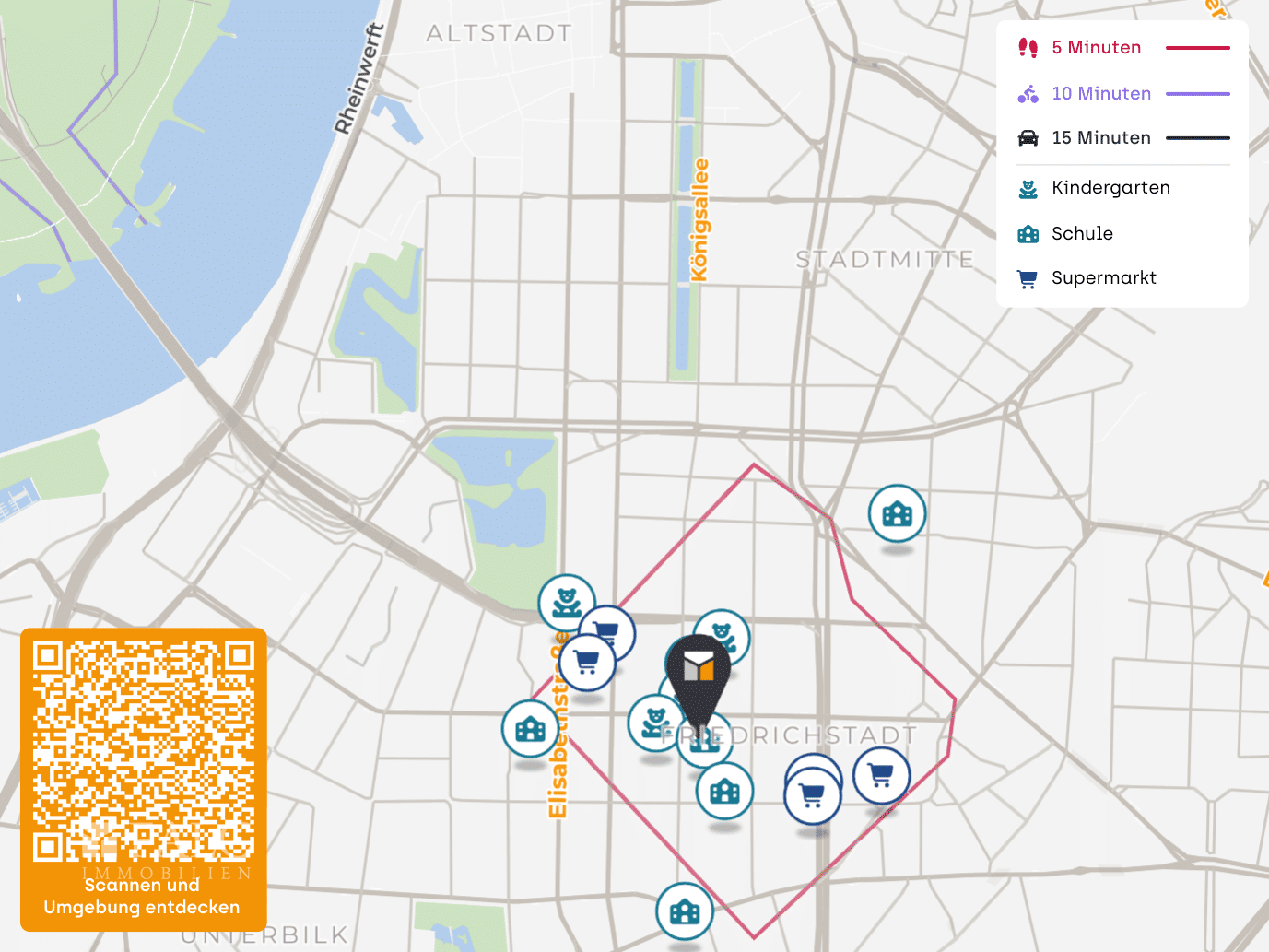 Sofort bezugsfrei!Helles City-Apartment mit Balkon, Einbauküche & Aufzug in bester Düsseldorfer Lage – Düsseldorf – Vorschaubild 7