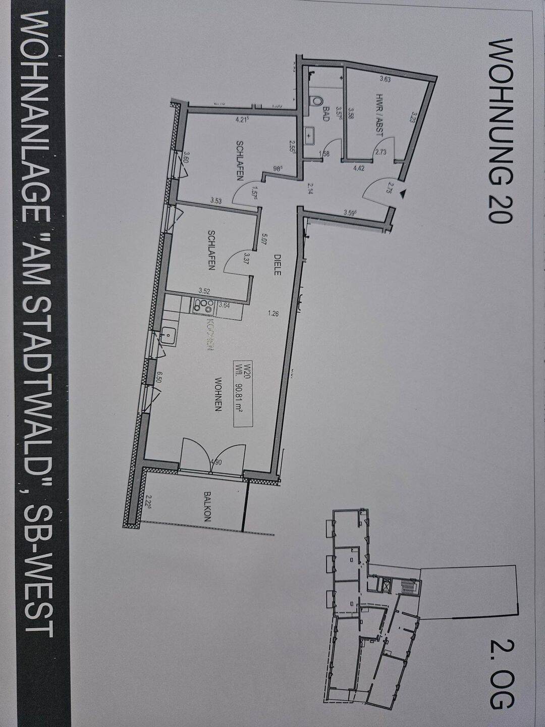 3 Zi Bad, 90,81 m² Saarbrücken-West am Stadtwald – Saarbrücken – Vorschaubild 3