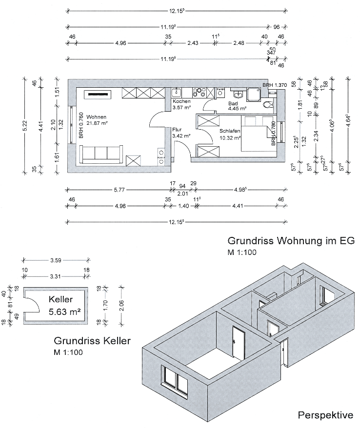 Kernsanierte 2-Zimmer-Wohnung in zentraler Lage – 44 m²