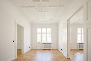 Feinstes Friedenau: 3-Zi Altbau Unikat zum Erstbezug, Eckzimmer, Fischgrät, Stuck, Badewanne & Regendusche, Fernwärme, Provisionsfrei – 12161 Berlin – Vorschaubild 3