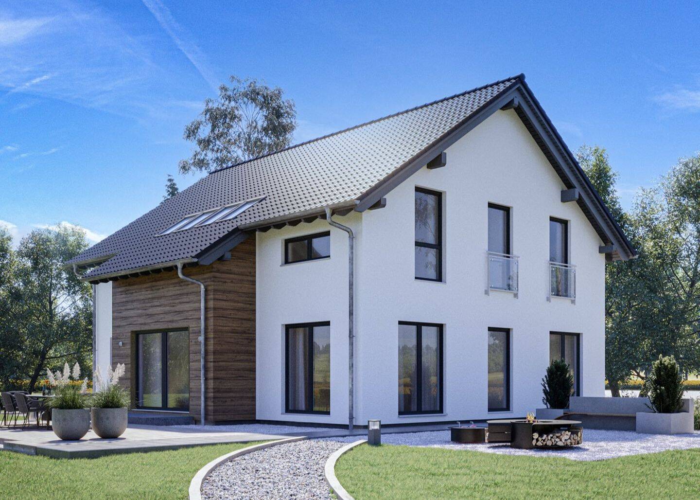 Architektur mit Wow-Effekt: Satteldachhaus Glas, Gartenbezug & Ankleide – Lauben – Vorschaubild 7