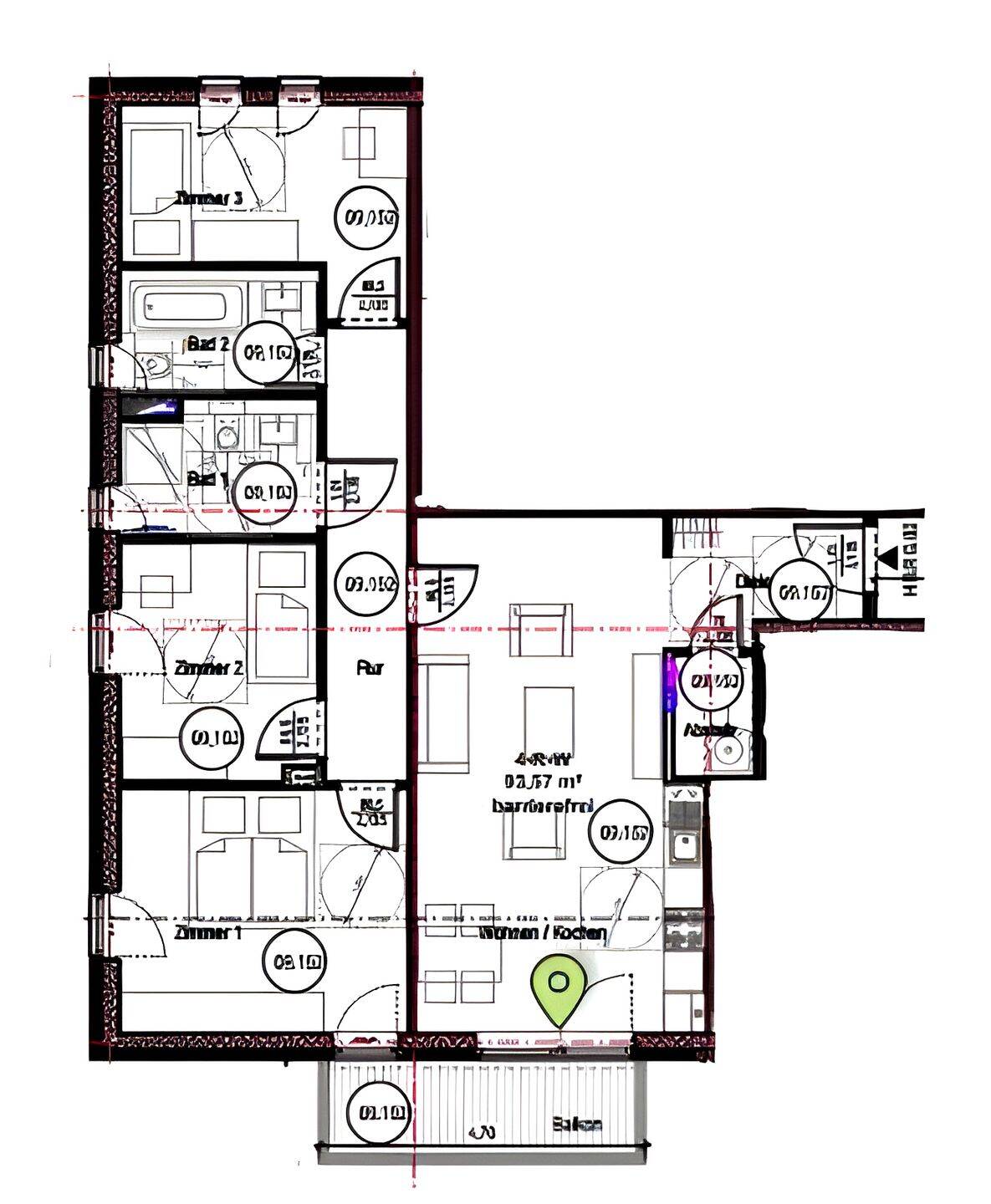 Wunderschöne 4-Zimmer-Wohnung mit großem Balkon und traumhaftem Ausblick – Berlin – Vorschaubild 8